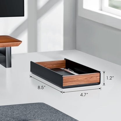 Desk Tray Organizer Drawer for Home Office, Walnut Desk Organizer Tray for Keys, Pen, Watch