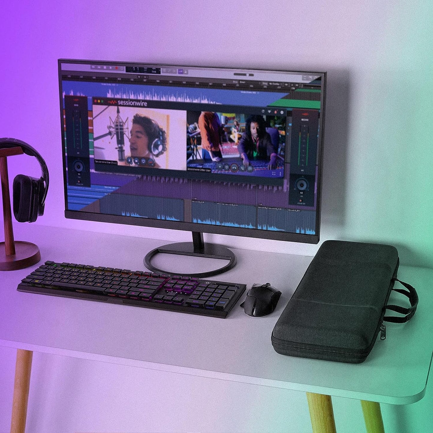 Full Size Keyboard Case, Hard Shell Travel Carrying Bag for 108 Key Computer Mechanical Keyboard Compatible with Razer Blackwidow V3 Mechanical Gaming, Ornata Chroma Gaming