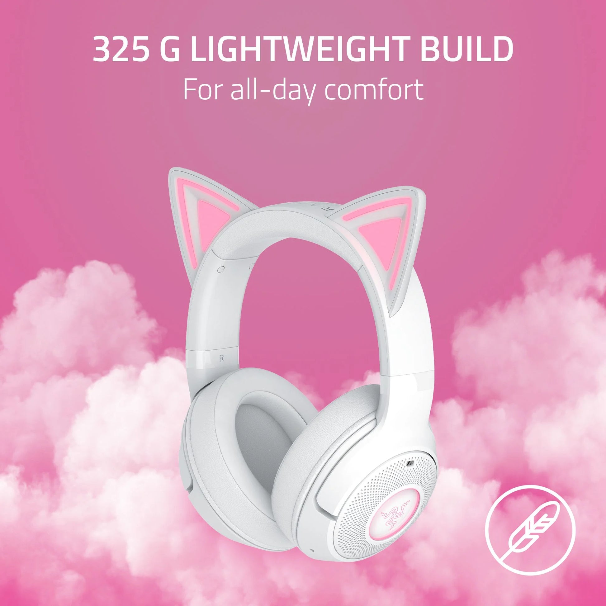 Kraken Kitty V2 Wireless Bluetooth Chroma Headset, White