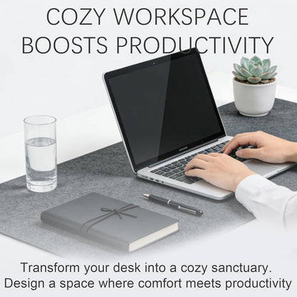 Large Felt Desk Mat for Office and Home - Non-Slip Blotter for Laptop and Computer, 35.4" x 15.8", Dark Gray