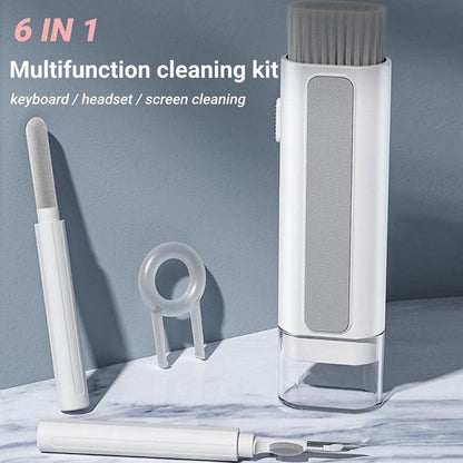 [6 in 1] Cleaner Kit for Keyboard,  Airpods Pro Cleaning Pen, Multi-Function Cleaner Kit for Earbuds,Earphone,Ipod,Keyboard,Iphone,Ipad,Laptop(White)