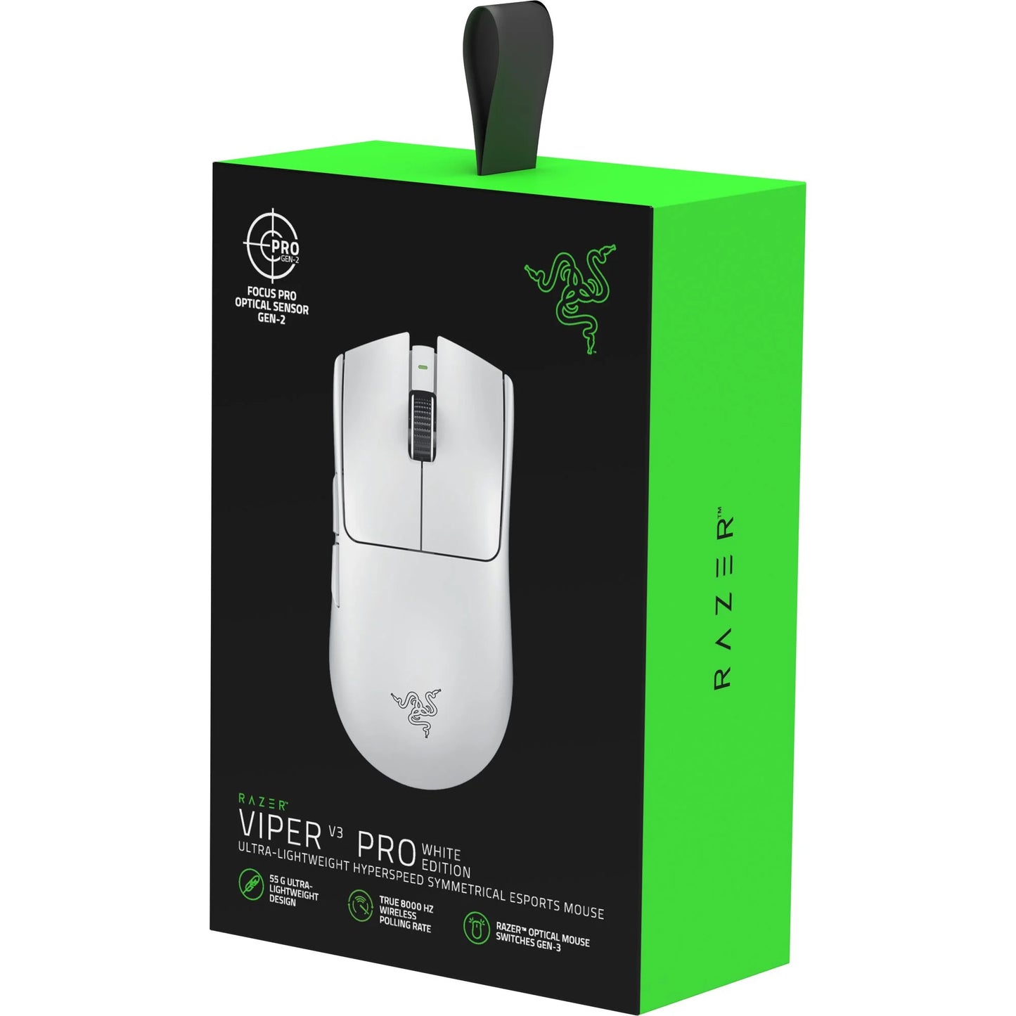 Viper V3 Pro Lightweight USB Wireless Symmetrical Esports Gaming Mouse, 2.4Ghz, 55G, White