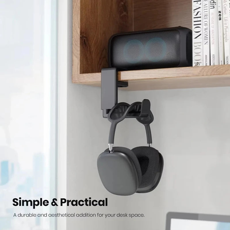 No Punch Table Clip Hook Headphone Holder 360 Degree Rotating Headphone Holder Miscellaneous Storage Hanging Hot Selling 2026