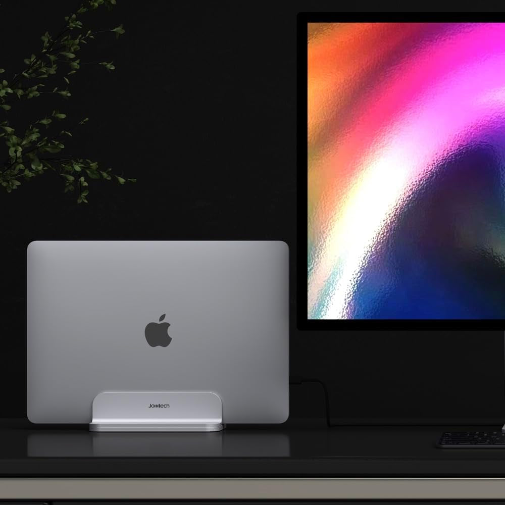 Adjustable Aluminum Laptop Stand - Durable and Compatible with Apple MacBook Pro/Air, Mac Mini, and iPad Pro in Silver