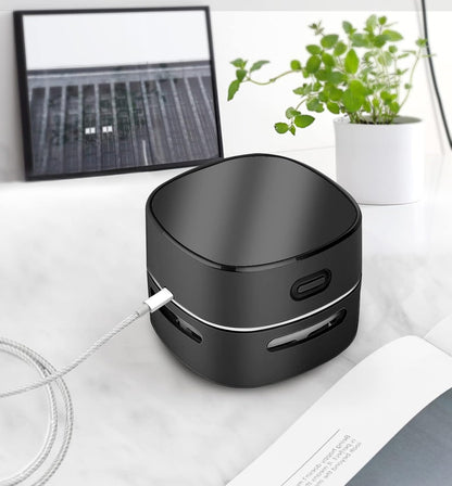 Desktop Vacuum Cleaner, Mini Table Dust Sweeper Energy Saving,High Endurance up to 400 Mins,360º Rotatable Design for Keyboard/Home/School/Office (Black Charging)