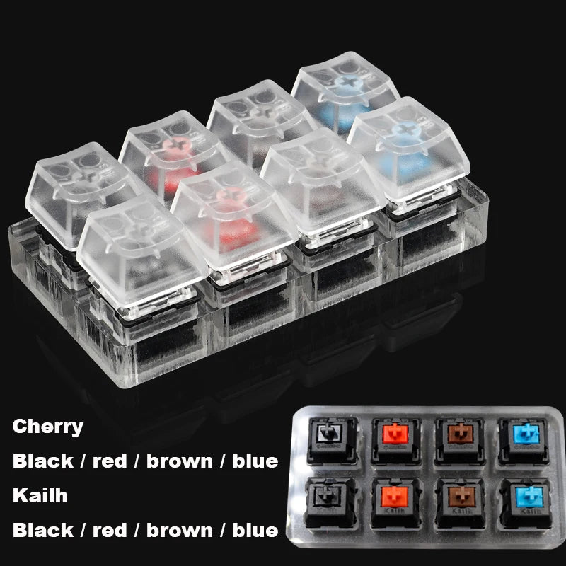 Switch Tester Cherry MX Kailh Switches Black Red Brown Blue 4 6 8 9 12 Key Translucent Keycaps Mechanical Keyboard Tester