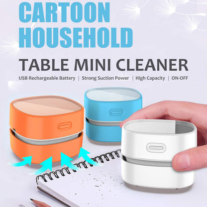 Desktop Vacuum Cleaner,Mini Table Dust Sweeper Energy Saving,High Endurance up to 400 Mins,Cordless&360º Rotatable Design for Cleaning Hairs,Crumbs,Computer Keyboard of Gifts for Kids (Orange)