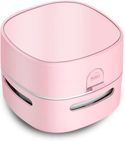 Desktop Vacuum Cleaner, Mini Table Dust Sweeper Energy Saving,High Endurance up to 400 Mins,360º Rotatable Design for Keyboard/Home/School/Office (Pink)