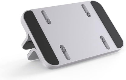 Adjustable Aluminum Laptop Stand - Durable and Compatible with Apple MacBook Pro/Air, Mac Mini, and iPad Pro in Silver