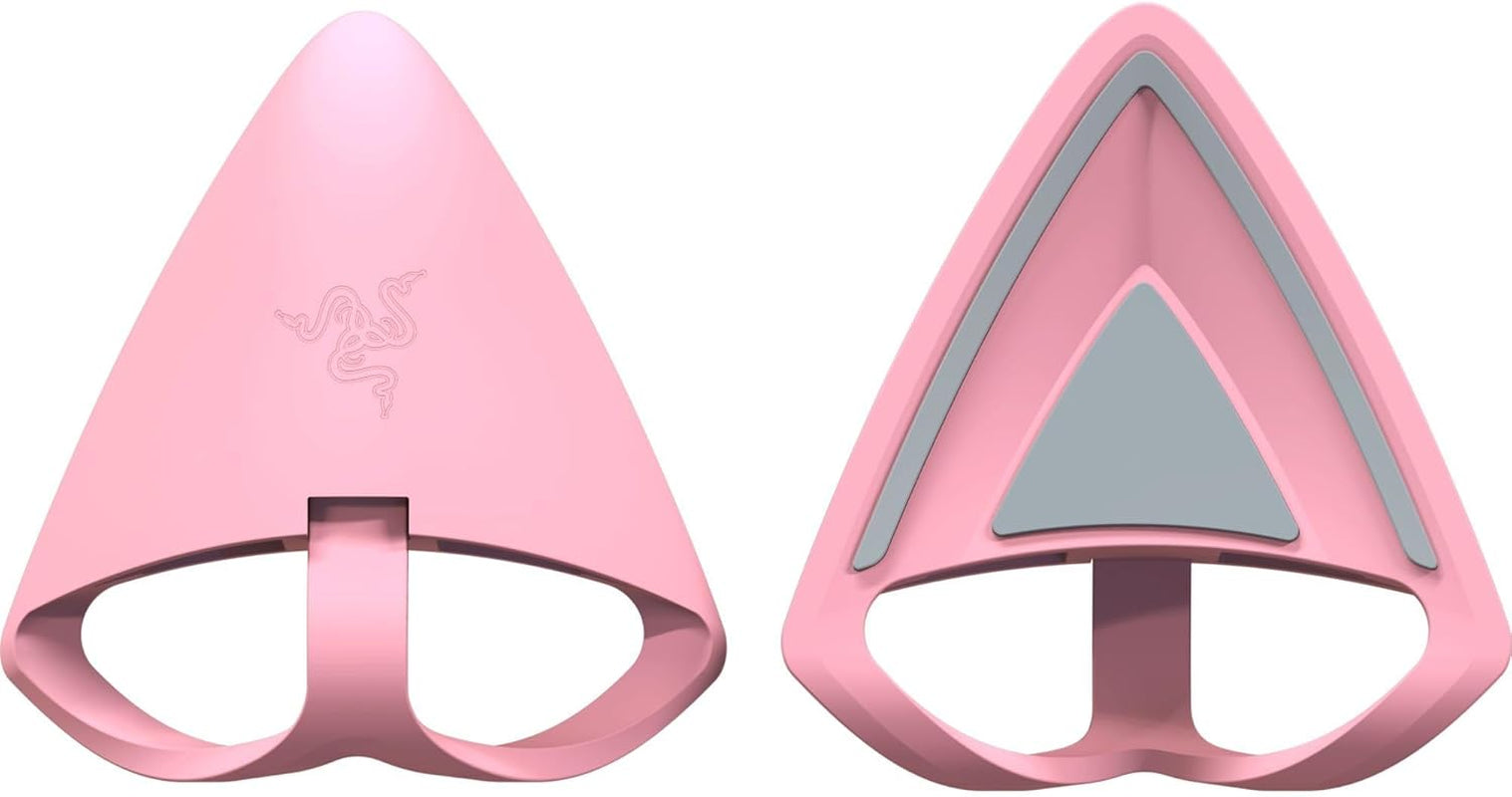 Kitty Ears V2: Clip-On Kitty Ears for Headsets, Gaming Headphones - Universal Fit - Versatile, Adjustable Straps - Lightweight Sillicone - Durable & Comfortable - Quartz Pink
