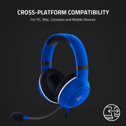 Kaira X Wired Headset for Xbox Series X|S, Xbox One, PC, Mac & Mobile Devices: Triforce 50Mm Drivers - Hyperclear Cardioid Mic - Memory Foam Ear Cushions - On-Headset Controls - Shock Blue
