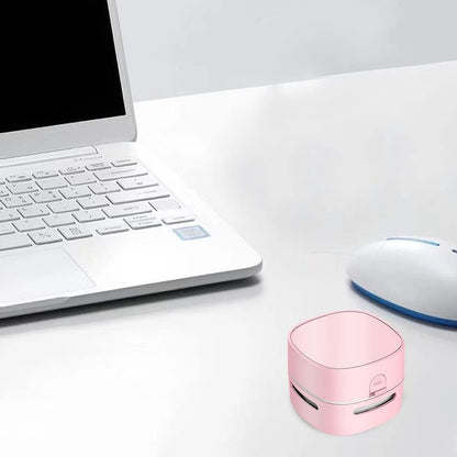 Desktop Vacuum Cleaner, Mini Table Dust Sweeper Energy Saving,High Endurance up to 400 Mins,360º Rotatable Design for Keyboard/Home/School/Office (Pink)