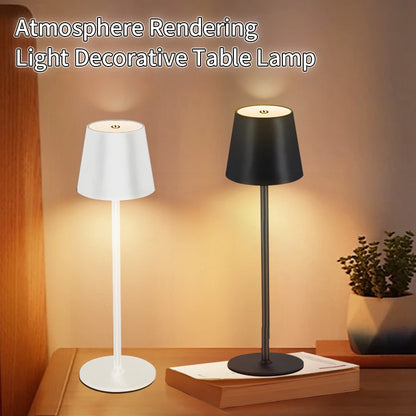 Rechargeable 3 Colors LED Desk Lamp Touch Dimming Metal Table Lamp for Bar Resturant Office Decor Bedside Creative Ambient Light