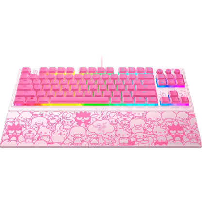 Ornata V3 TKL Low-Profile Membrane USB Wired Gaming Keyboard, Hello Kitty & Friends