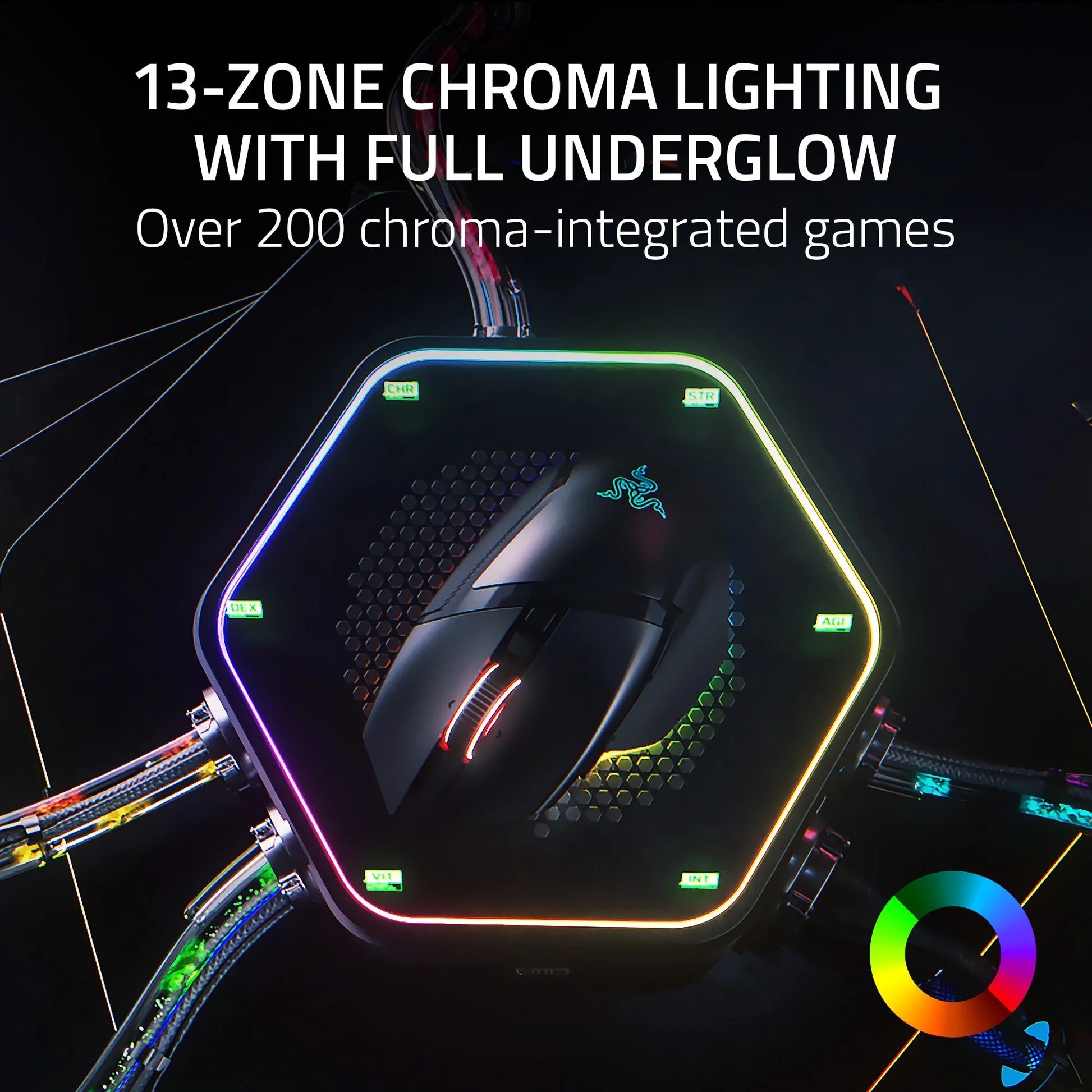 Basilisk V3 Pro Wireless Gaming Mouse with 13 Zone Chroma RGB, Hyperscroll Tilt Wheel, Black