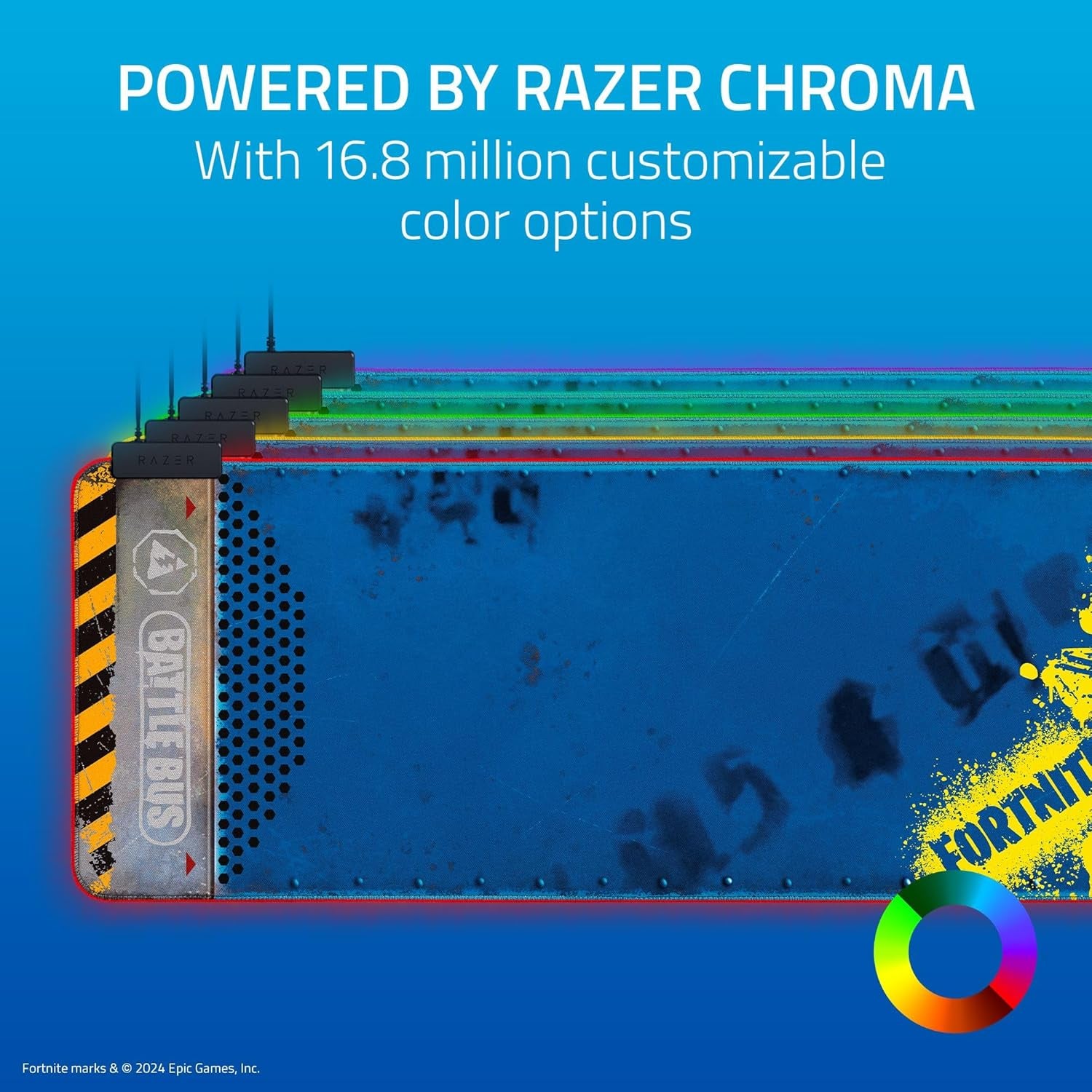 Goliathus Extended Chroma Gaming Mousepad: Customizable Chroma RGB Lighting - Micro Textured Surface - Balanced Control & Speed - Non-Slip Rubber Base - Large Surface - Fortnite Edition