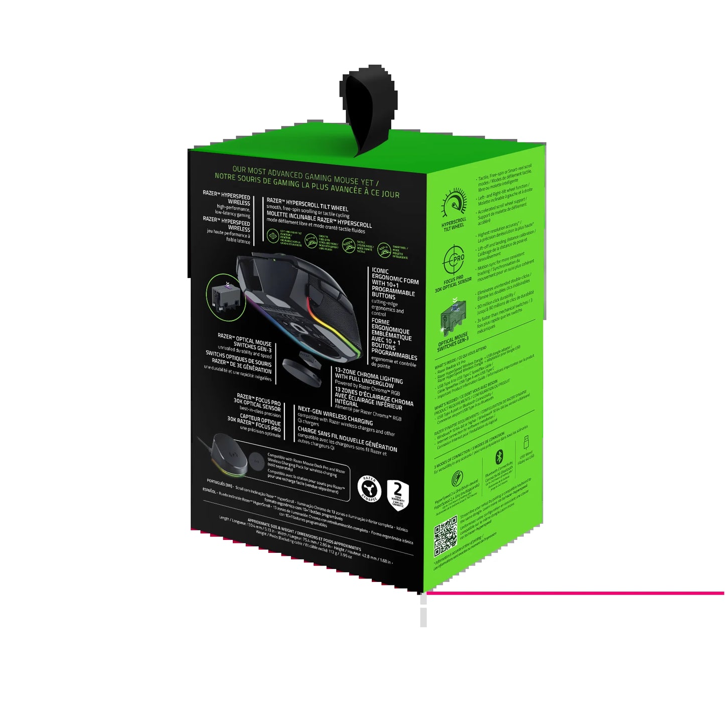 Basilisk V3 Pro Wireless Gaming Mouse with 13 Zone Chroma RGB, Hyperscroll Tilt Wheel, Black