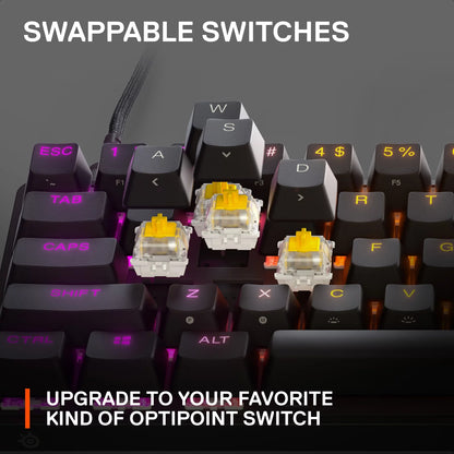 (Open Box)  - Apex 9 Mini Gaming Keyboard 60% Wired Optipoint Adjustable Actuation Switch with RGB Lighting - Black