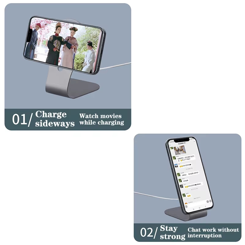 Magsafe Cell Phone Charger Stand Magnetic Phone Stand Aluminum Alloy Stand for Iphone 12 Series Fast Wireless Charging Stand