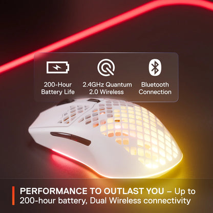 62608 Aerox 3 Wireless Optical Gaming Mouse with Ultra Lightweight Design, White