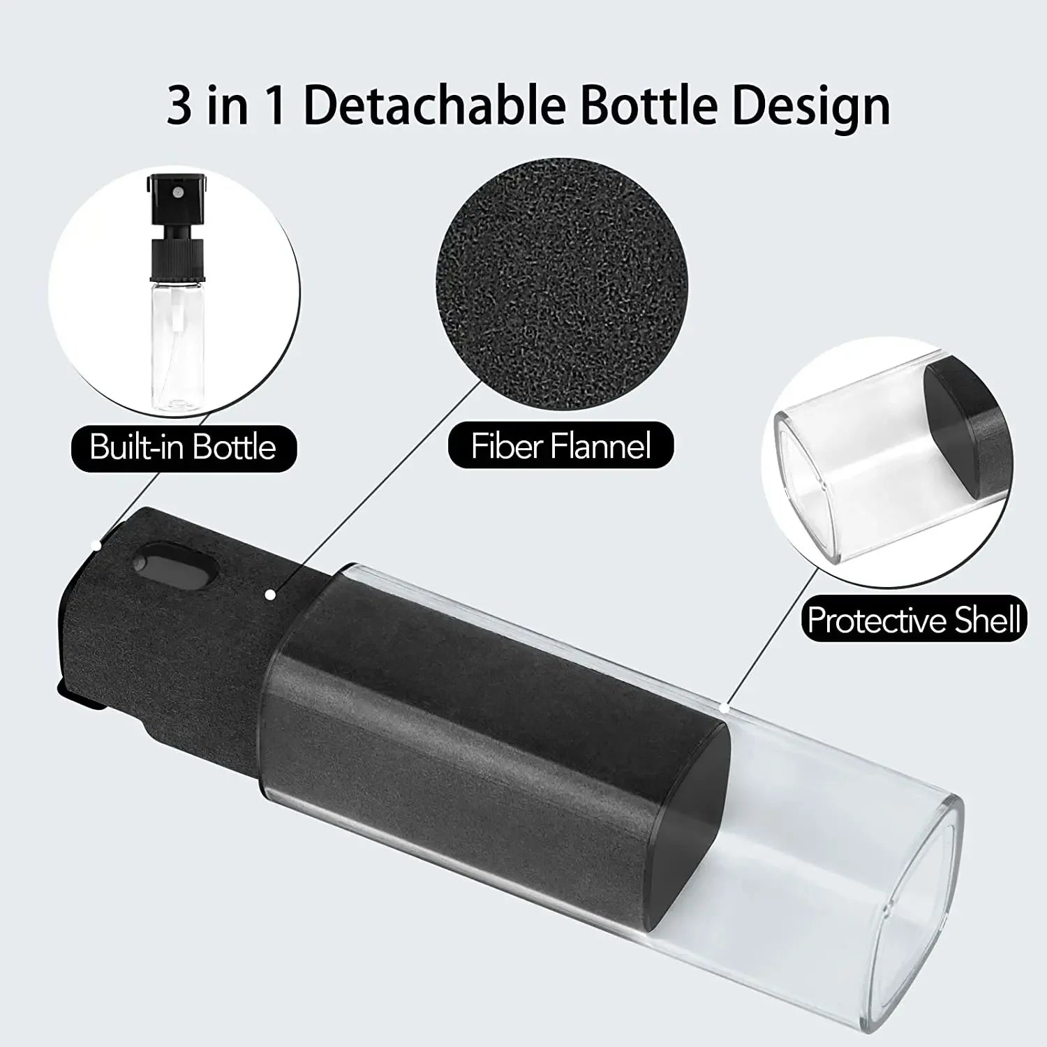 2 in 1 Screen Cleaner Spray Bottle Computer Cellphone Screen Cleaner with Microfiber Cloth Set Cleaning Tools Cleaning Supplies