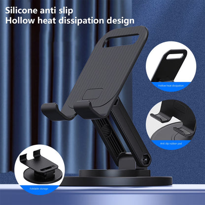 Foldable Phone Stand for Desk 360 Degrees Rotation Height Retractable Cell Phone Holder Portable Cellphone Stand