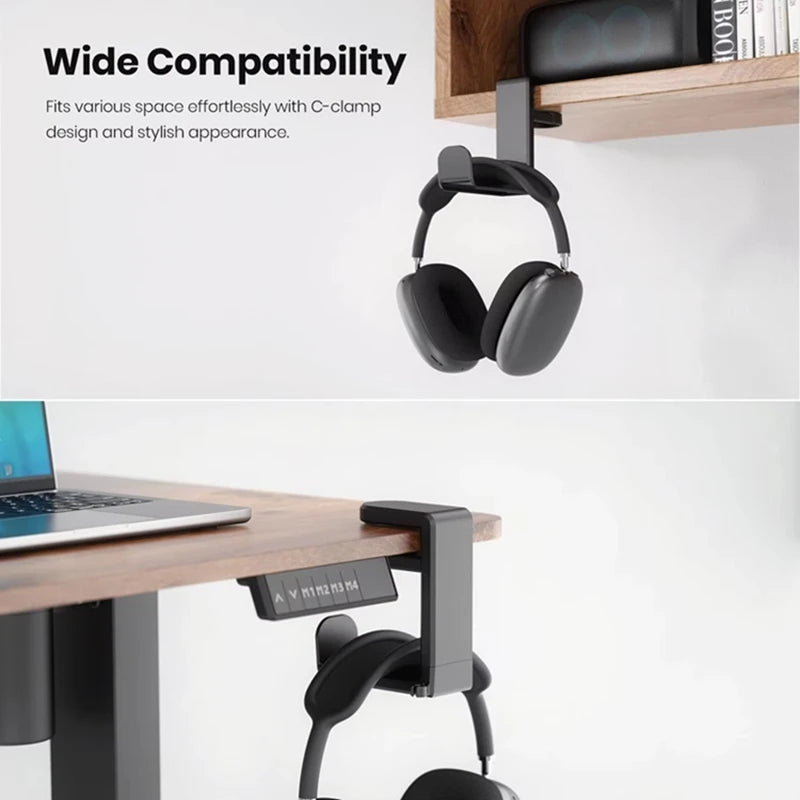 No Punch Table Clip Hook Headphone Holder 360 Degree Rotating Headphone Holder Miscellaneous Storage Hanging Hot Selling 2026