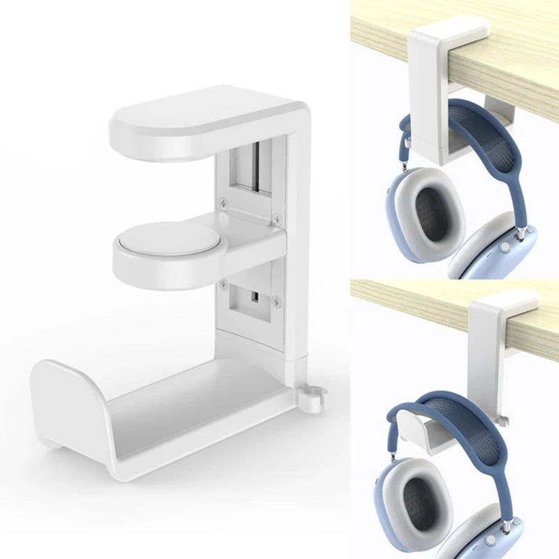 No Punch Table Clip Hook Headphone Holder 360 Degree Rotating Headphone Holder Miscellaneous Storage Hanging Hot Selling 2026