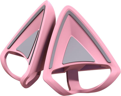 Kitty Ears V2: Clip-On Kitty Ears for Headsets, Gaming Headphones - Universal Fit - Versatile, Adjustable Straps - Lightweight Sillicone - Durable & Comfortable - Quartz Pink