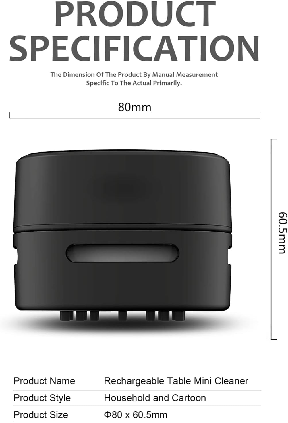 Desktop Vacuum Cleaner, Mini Table Dust Sweeper Energy Saving,High Endurance up to 400 Mins,360º Rotatable Design for Keyboard/Home/School/Office (Black Charging)