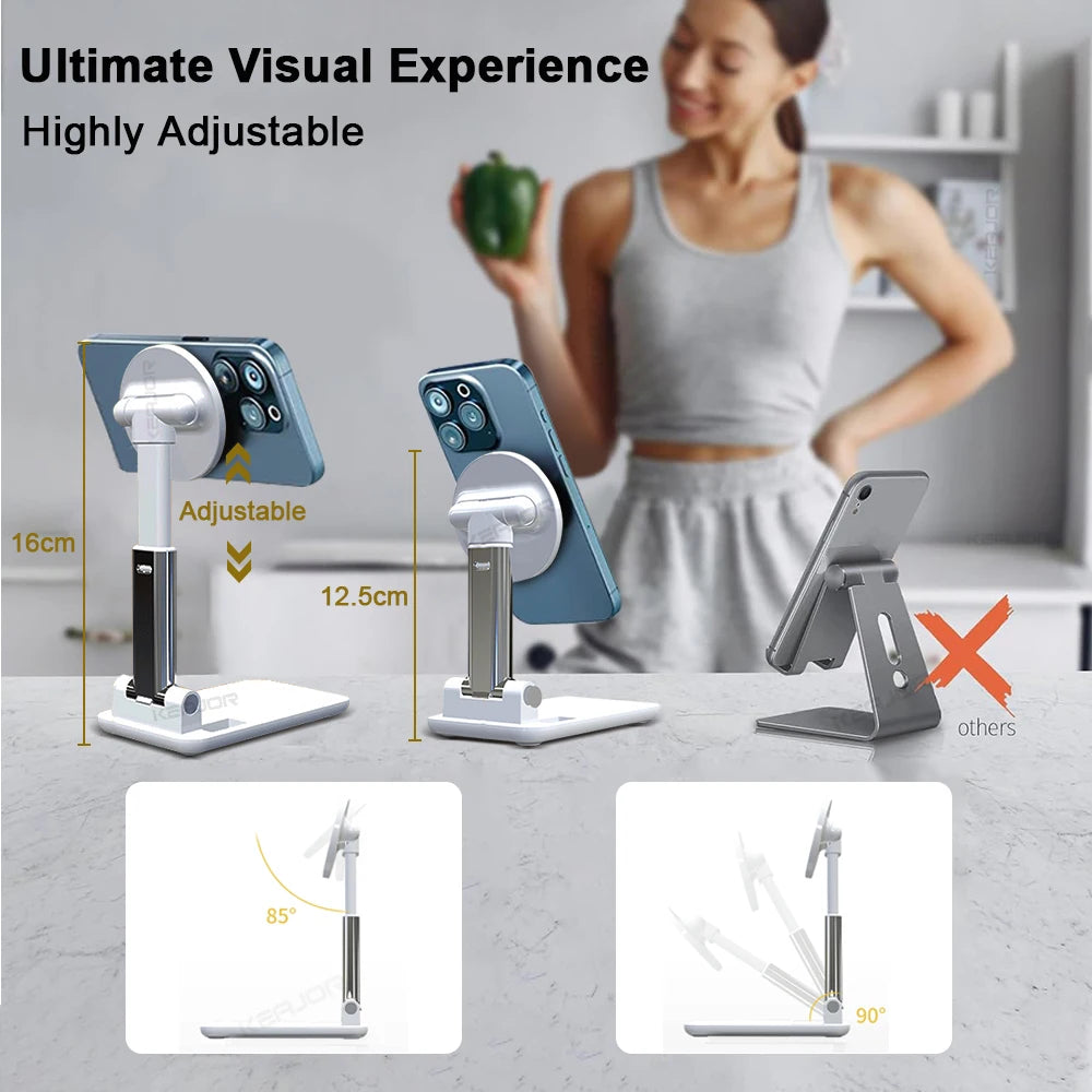 Phone Holder Magnetic Flexible Adjustable Phone Stand Foldable Universal Cellphone Holder Portable Desktop Mobile Phone Bracket