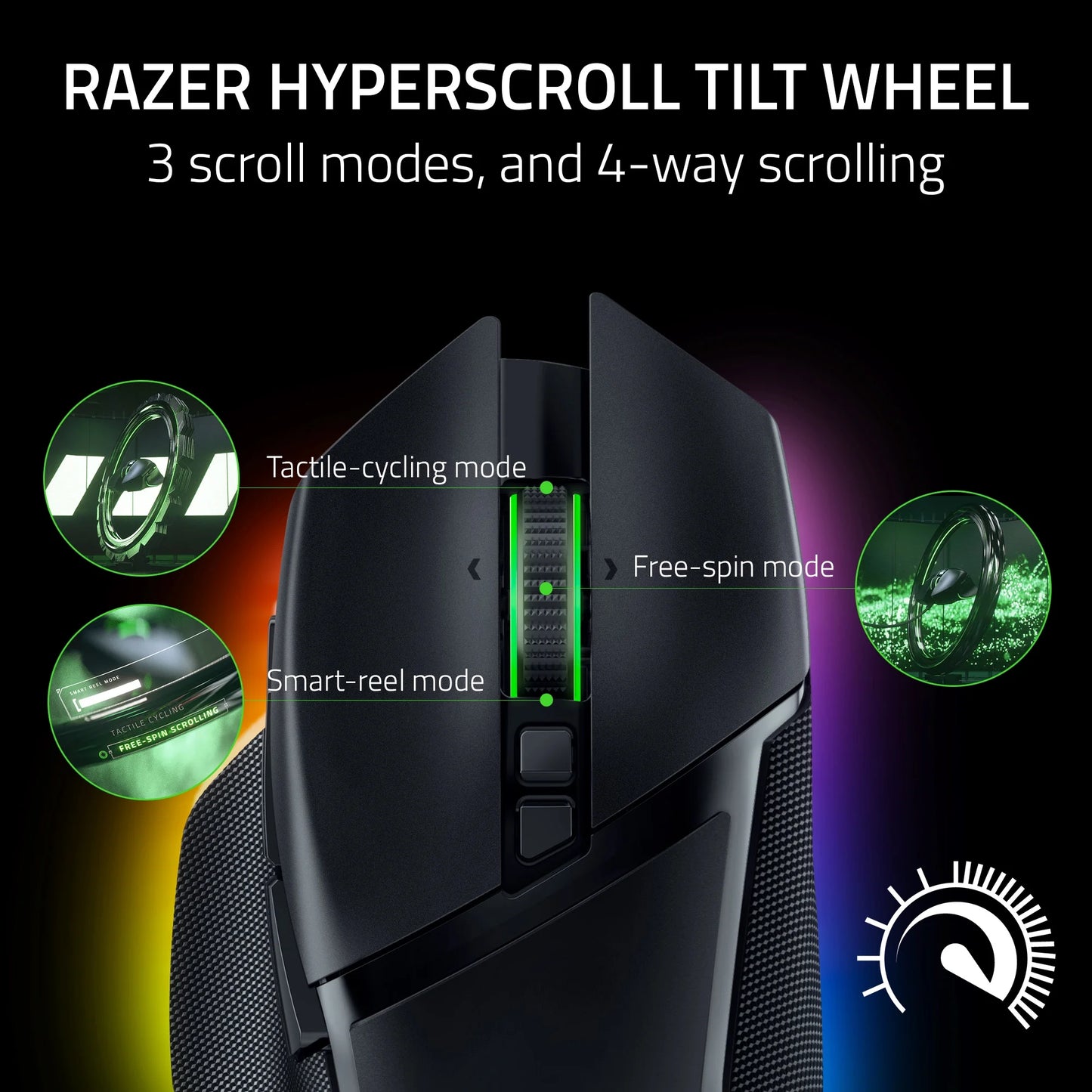 Basilisk V3 Pro Wireless Gaming Mouse with 13 Zone Chroma RGB, Hyperscroll Tilt Wheel, Black