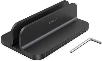 Aluminum Laptop Vertical Stand Organizer, Sturdy Laptop Computer Holder Desktop Stand Compatible with New Retina Apple Macbook Pro/Air/Neo, Mac Mini & Ipad Pro - Black