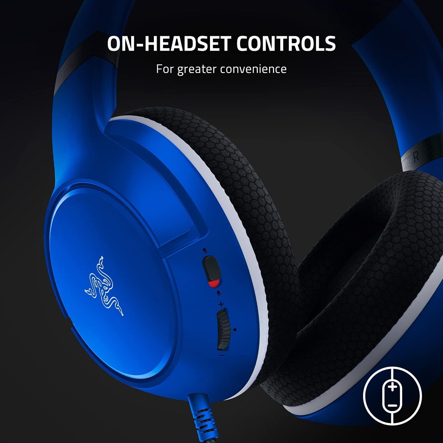 Kaira X Wired Headset for Xbox Series X|S, Xbox One, PC, Mac & Mobile Devices: Triforce 50Mm Drivers - Hyperclear Cardioid Mic - Memory Foam Ear Cushions - On-Headset Controls - Shock Blue