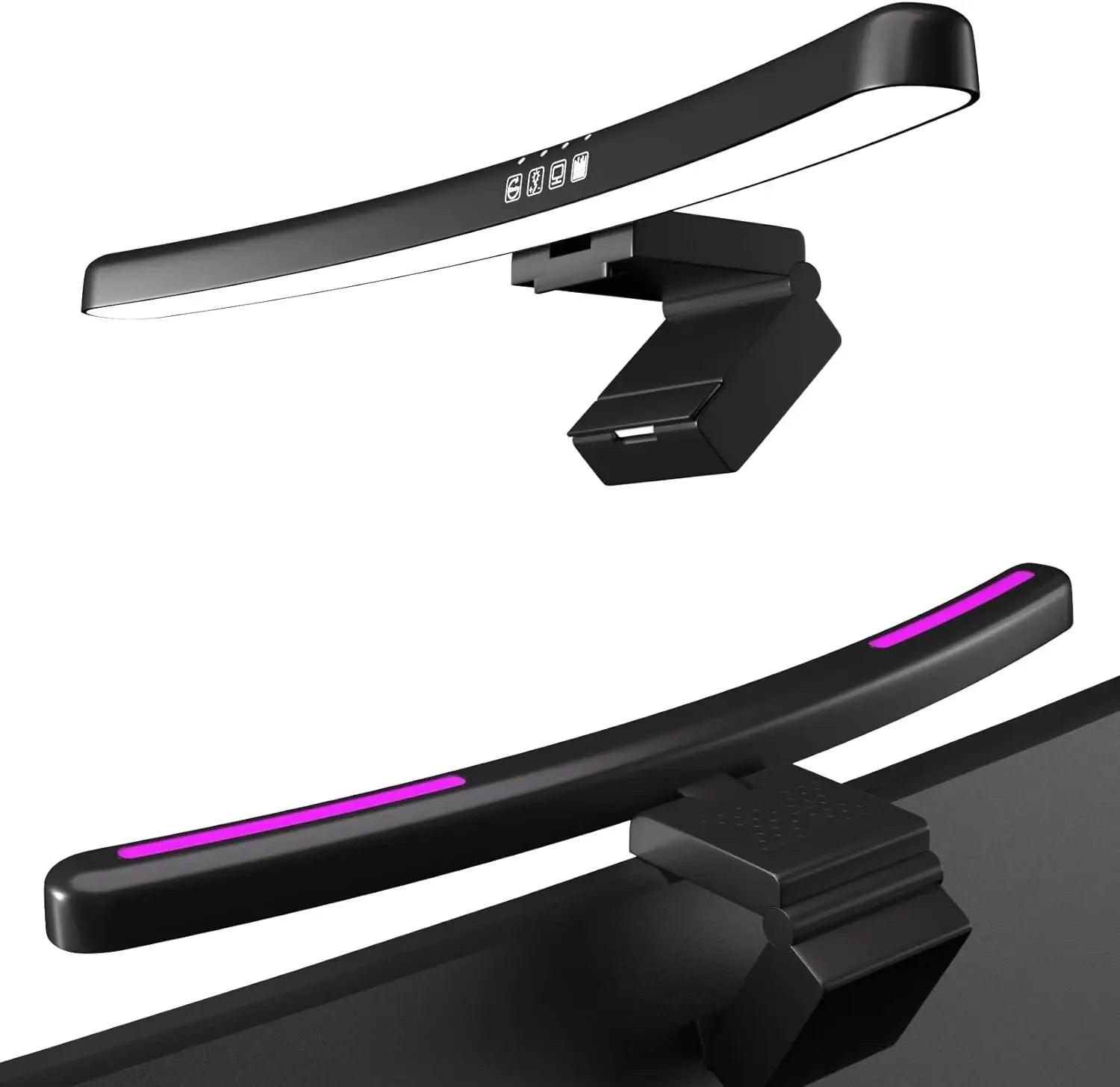 Curved RGB Backlit Monitor Light Bar - Eye-Caring Touch Atmosphere Lamp for Gaming Room Decoration