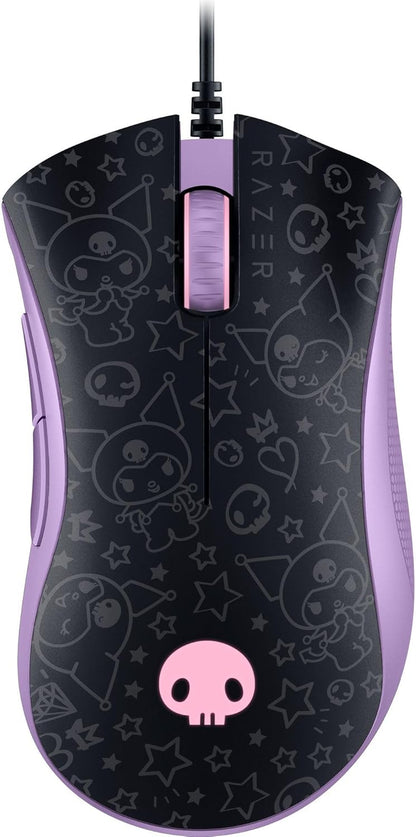 Deathadder Essential Ergonomic Wired Gaming Mouse – 6400 DPI Optical Sensor, 5 Programmable Buttons, Mechanical Switches, Rubber Side Grips – Kuromi Edition