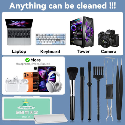 Keyboard Cleaner Kit,Computer Cleaning Kit,Mechanical Keyboard Cleaning Kit,Anti-Static Brush,Small Cleaning Brush, Cleaning Kit Compatible Laptop/Pc/Computer/Keyboard/Laptop/Camera/Phone/Earbud