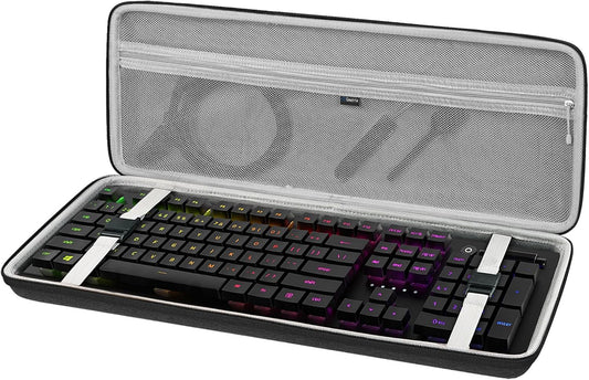 Full Size Keyboard Case, Hard Shell Travel Carrying Bag for 108 Key Computer Mechanical Keyboard Compatible with Razer Blackwidow V3 Mechanical Gaming, Ornata Chroma Gaming