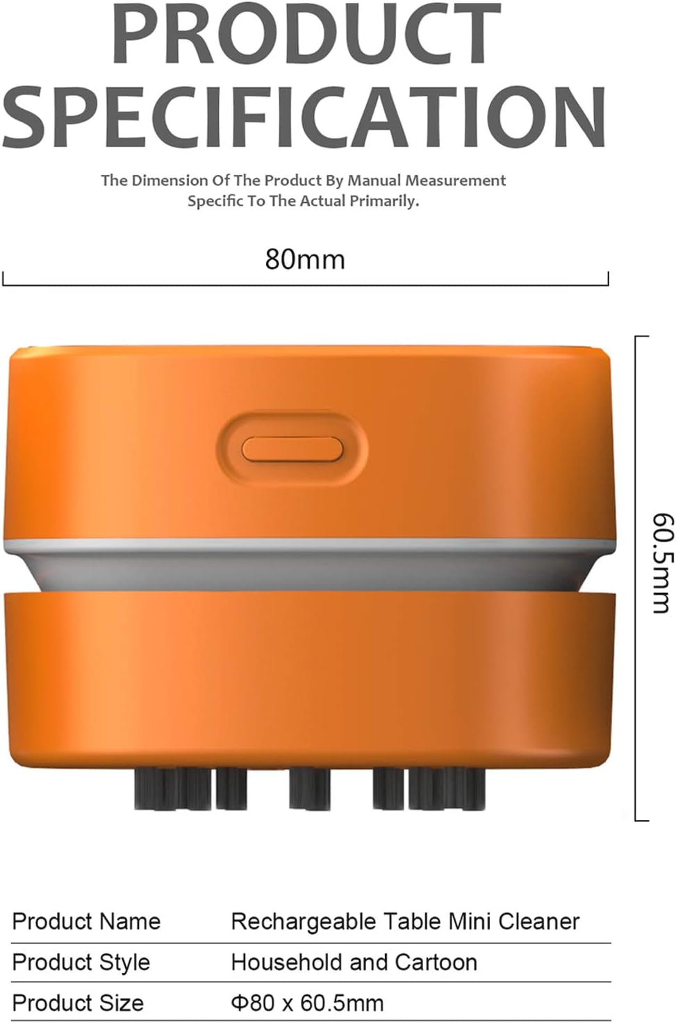 Desktop Vacuum Cleaner,Mini Table Dust Sweeper Energy Saving,High Endurance up to 400 Mins,Cordless&360º Rotatable Design for Cleaning Hairs,Crumbs,Computer Keyboard of Gifts for Kids (Orange)